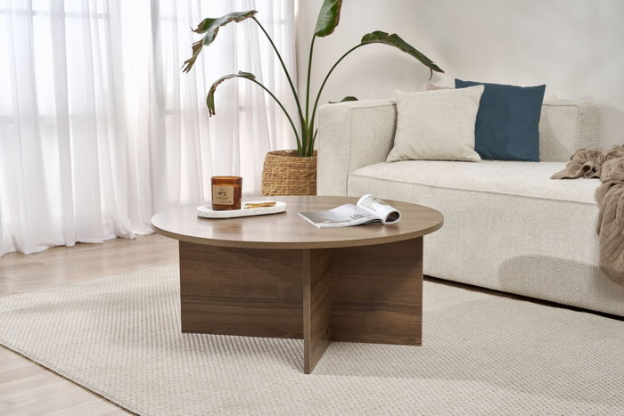 Hanah Home Mesa de Café Soleil - Nogal